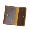 ID/creditcardhouder Bifold FRT Pocket Wallet Echt lederen Vintage Cow Leather Unisex Wallet Credit Card Holder Travel M0GP#