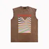 new designer purple brand vest t shirts ZJBPUR073 72 66 65 Rainbow made old printed vest letter print vest breathable beach vest fashion mens tank tops size S-XXL