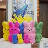 Party Favor 25 cm 15cm Peeps P Bunny Rabbit Peep Easter Toys Simation fylld Animal Doll för barn barn mjuka kudde gåvor gir drop otm5i