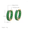 Boucles d'oreilles en peluche Gulkins Luxury Emerald Big Hoop pour femmes 585 Rose Color Vintage Elegant Daily Match Jewelry