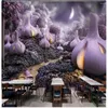 Bakgrundsbilder Purple Fantasy Handmålade grönsaker Big Tree Restaurant Supermarket Fruit Shop Bakgrund Vägg 3D