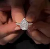 2024 Radiant Cut 3CT Lab Diamond Ring Bijou Bijou Anipage de mariage Anneaux pour femmes Bijoux de fête nuptiale F396