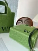 Bolsa de palha de luxo Bolsa cosmética Bolsa de maquiagem de sacola de designer de luxo Bolsa feminina Bolsa bordada em cesta de vegetais de legumes bordados estilo francês