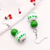 Boucles d'oreilles en peluche Irish Festival Saint-Patrick Bois Bois pour femmes Girls Printemps 2024 Perles de trèfle