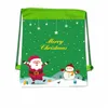 Jul Santa Claus DrawString väskor Kids Favors Travel Pouch Storage Bag N-Woven Fabrics DrawString ryggsäck Pouch L1GG#