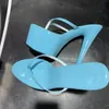 Dance Shoes Sky Blue 8 tum Fashion Princess Sandaler Sexig modell Stage Flip-Flops 20cm Summer Runway Color kan anpassas