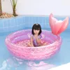 Mermaids Inflatable Pool Bathing Kids Summer Home Outdoor Swimming Pool Inflatable Square Swimming Pool For Kids Gifts Girl 240403