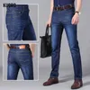 Kubro para hombres Jeans Pantalones delgados de verano Blue recto Jean Trabajo holgado Casual Pantelante Denim Elasticidad Amre Legs Masculino 240415