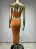 Work Dresses Trendyol Women Orange Beading Outfits High Street Camisole Crop Top And Pleated Long Skirt Two Piece Sets Evening Club Party