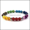 Perline 7 chakra guarigione del braccialetto color 8mm per donne uomini gioielli regalo drop drop braccialetti dhgarden dh8lh