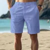 Herr shorts män avslappnad fast färg sommar med fickor mid-rise-dragkedja för streetwear