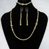 Ayong Arab Elegant Gold Color Necklace Set 21k Copper Gold Plated Muslim Islamiska pärlsmycken Dubai Womens Luxury Daily Wear 240412