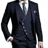 Garnitury męskie eleganckie fioletowe garnitur zwykły Slim Fit Blazer Hombre Wedding Groom Tuxedo Prom Wysoka jakość niestandardowa 3 -częściowa zestaw zestawu homme