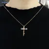 Chains SUNSLL Cubic Zircon Cross Shaped Pendants Necklaces Trendy For Women Girls Gold Plated Clavicle Chain Party Jewelry Gifts