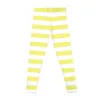 Active Pants Small YELLOW And WHITE Horizontal Stripes Leggings Tight Fitting Woman Clothing Fitness Womens