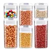 Storage Bottles 7 Pcs Air Tight Food Containers Clear Plastic Cereal Container With Easy Lock Lids Kitchen