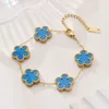 Jewelry actress Designer bracelet new four-leaf clover broad bracelet female South simple ins five-flower fritillary luck clover bracelet Girl gift wholesale