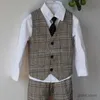 Pakken Vest + Blazer + Pants + Tie 4pcs Kids Boys Formele trouwpak Gentleman Tuxedo Dress Children Party Costume Clothing 2-12T