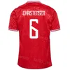 2024-25 Équipe nationale Danemark 23 Hojbjerg Soccer Jersey Man Euro Cup 11 Daramy 3 Vestergaard 17 Kristiansen Eriksen Nelsson Hojlund Damsgaard Kits de chemise de football