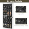 Caixas de armazenamento Bolsa de capacidade para organizador de sapatos com 24 bolsos transparentes Grande rolamento de carga para dormitório doméstico