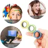 Decompression Toy 3pcs Finger Magnetic Rings Colorful Fidget Toy Set Adult Magnets Spinner Rings for Relieve Stress Anxiety Relief TherapyL2404