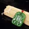 Anhänger Halsketten Natural Green Jade Frieden nichts Karten Zugang zu Spinatkragen