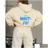 Womens Tracksuits White Foxx Hoodie Tracksuit Sets Clothing Set Women Spring Autumn Winter New Fashionable Sporty Long Sleeved Plover Otku2