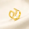 20stijlring voor vrouw luxe designer ring dubbele letter verstelbare ringen 18k goud vergulde ring bruiloft cadeau mode holle ring hoogwaardige designer sieraden