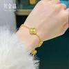 Designer Jewelry Luxury Bracelet Link Chain Vanca Four Leaf Grass Bracelet Womens New Handicraft 999 Full Gold Bracelet Valentines Day Gift