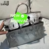 Projektant Himalaya Crocodile torebka torby importowane biała nil skóra torebka torebka bk platynowa torba 25 cm w pełni ręka srebrna klamra WN-1CG6