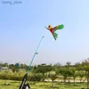 Gratis verzending PE Mini -vliegers vliegen voor kinderen Kite Line 3D Kite Pocket Kite voor kinderen Visstaaf Dynamische vleugel Eagle Kite Toys Y240416