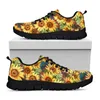 Chaussures décontractées Instantarts Sunflower Flower Print Platform Black Platform Sneakers confortable Basketball d'été respirant