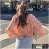 Dames blouses shirts groothandel 2023 lente zomer herfst mode casual chiffon dames shirt vrouw vrouw ol lange mouw blouse ay1429 dhgeh