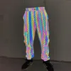 Pantalon masculin 2024 Modèle géométrique Salopes réfléchissantes colorées