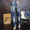 Jeans maschile stilista italiano designer di alta qualità retrò bluelast slim fit casual