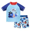 Kiding Boy Swimsuit Cool Print 2 PCS / Lot 1-7 ans Summer Children Board Short Children Boys Swwear Beach Surfing 240412