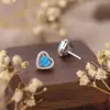 Orecchini per borchie S925 Sterling Silver Romantico Romantico a forma di cuore Opal Women con zircone Regali per matrimoni versatili di gioielli versatili