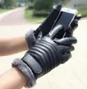 Faux Leather Gloves Men039s Зимний сенсорный экран Слипку плюс бархатный теплый водонепроницаемый холодный езда на велосипеде. Наружный мотоцикл G6351747858