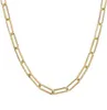 MICCI Whole Women Juwelry PVD 18K Gold plattiert runde flache Rechteckpapier Clip Clip Clip Clip Link Kette Edelstahl Halskette 9571096