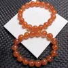 Link Bracelets 11mm Natural Orange Strawberry Quartz Bracelet For Women Men Healing Gift Crystal Beads Stone Gemstone Strands Jewelry 1PCS