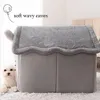 Cat / lit de chien Poldable Pet Anim Sleeping Lips amovible et lavable Cat House Kennel For Dog House Indoor Cat Nest