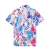 Camisa de boliche de grife-manga curta havaiana floral, botão casual, tamanhos M-3xl