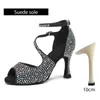 Sapatos de dança Dkzsyim Shiny Latin Women Rhinestone Salsa Girls Black Gold Ladies Ballroom Sandals macias