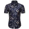 Mäns casual skjortor vintage grafik för män kläder 3d utskrift hawaiian strand kort ärm y2k toppar kläder lapel blus