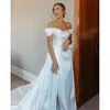 Longueur de sol sans bretelles ory robe de mariée sur mesure Satin sur l'épaule Robe de Mariee Robe nuptiale