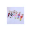 Cross border new silicone bead keyring jewelry creative DIY cartoon apple keychain bags hanging accessories wholesale