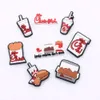 Populär PVC Chick Fil A Potato Chips Fried Chicken Party Christmas McDonalds Shoe Charm Gifts For Kid Clog Shoes Decoration DIY