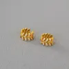 Japanese and Korean niche golden olive branches and peace leaves, quiet shape, stylistic temperament earrings