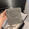 Diamante Full Diamond Bag Moda Mulher Bolsa de ombro Hardware prateado metal cc fivela de luxo bolsa matelasse cadeia saco de saco de maquiagem de bolsa de maquiagem de bolsa de maquiagem 19c