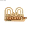 Udroczy 3D Ręcznie zamontowane zabawkowe drewniane tracki Stymulujące 3D drewniane układanki Puzzle Transformatywne dzieło sztuki i ćwiczenia poznawcze Y240415